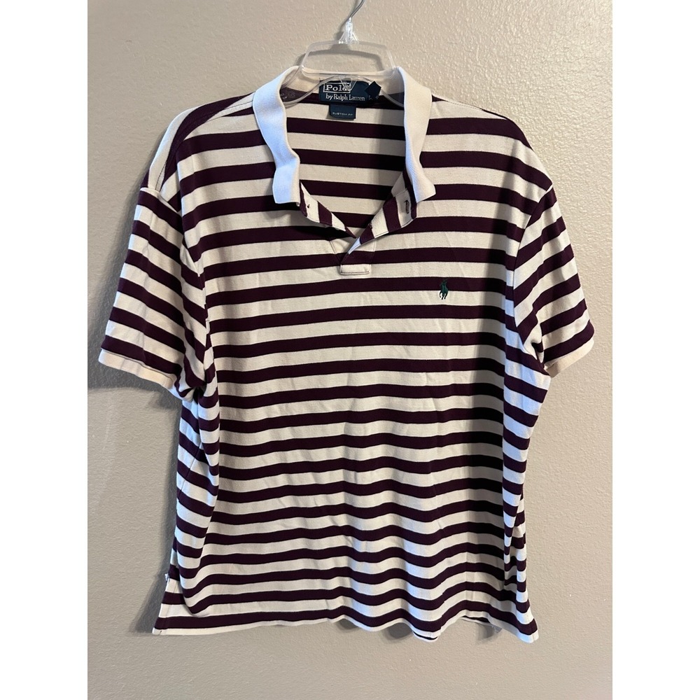 Polo‎ Ralph Lauren Striped Polo Shirt Custom Fit Casual Top XXL